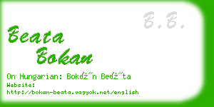 beata bokan business card